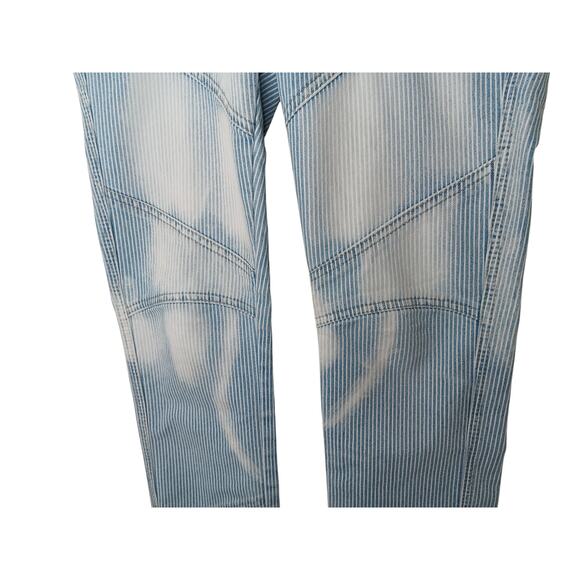 Free People Women’s Striped Patchwork Jeans Size 28 Blue White Distressed - Picture 6 of 16